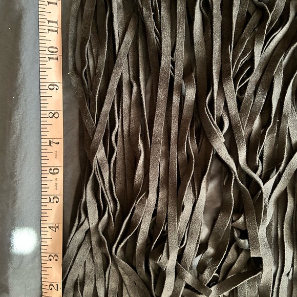 Crazy Train Suede Vest with Fringe and Cross Design on back. - Picture 7 of 7